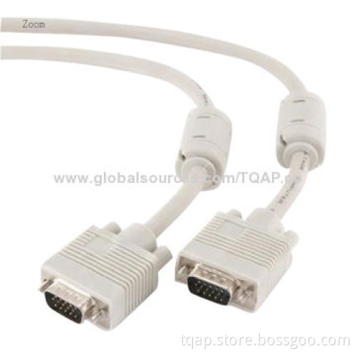 Premium VGA HD15M/HD15M dual-shielded w/2*ferrite 20m white color cable